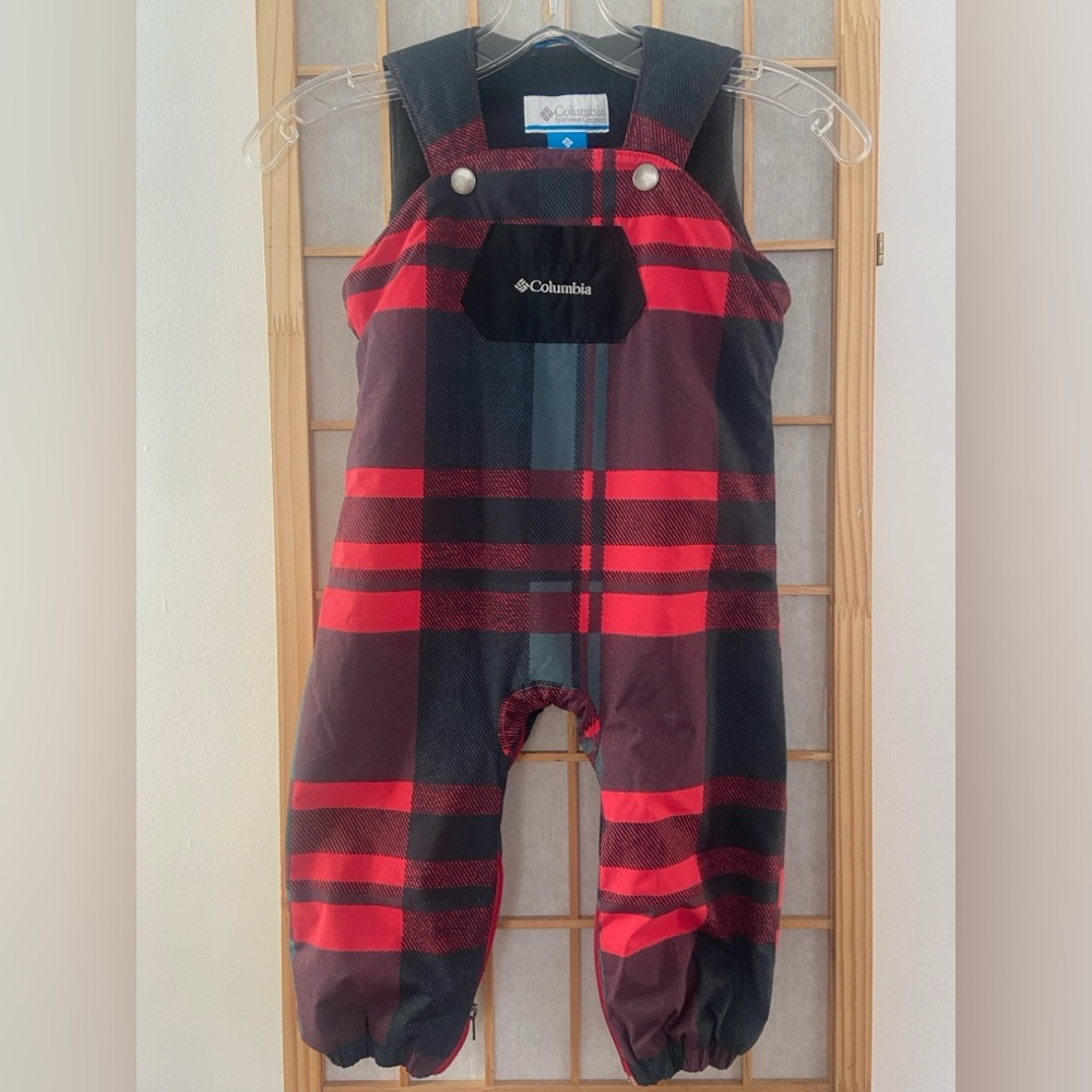 Columbia Red and Black Checkered Kids Snow Suit